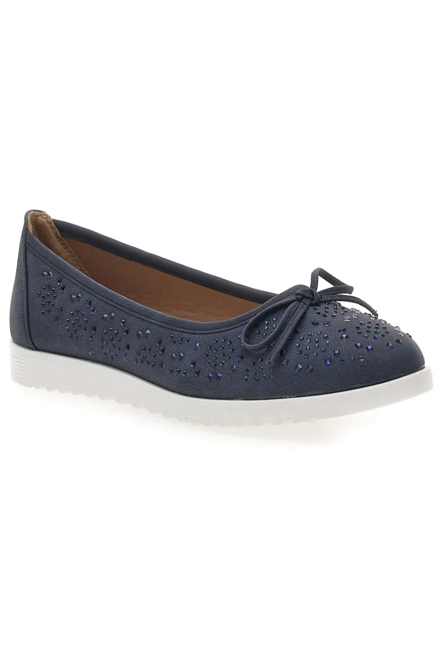 Ballerine Blu con Glitter e Fiocco Decorativo MIO TEMPO MINA362