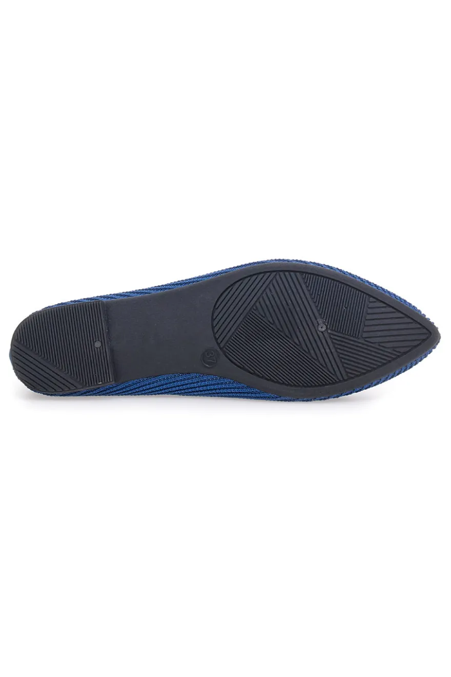 Ballerine blu in tessuto con soletta morbida The First PREA614
