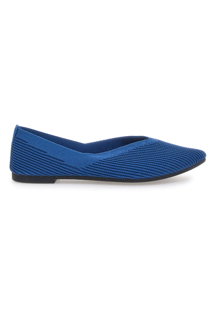 Ballerine blu in tessuto con soletta morbida The First PREA614
