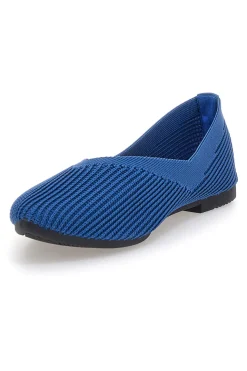 Ballerine blu in tessuto con soletta morbida The First PREA614