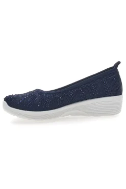 Ballerine Blu In Tessuto Con Strass Prima Riga 429