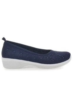 Ballerine Blu In Tessuto Con Strass Prima Riga 429
