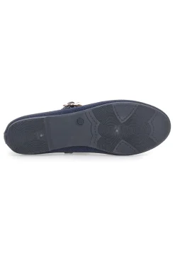 Ballerine blu in tessuto traforato con cinturino The First PRESZ41