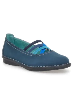 Ballerine blu in vera pelle con fasce elastiche Prima riga 19840FRUIT