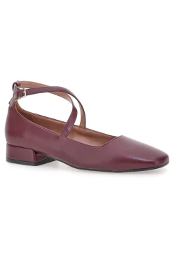 Ballerine bordeaux con cinturini incrociati Francesca Gritti C1545
