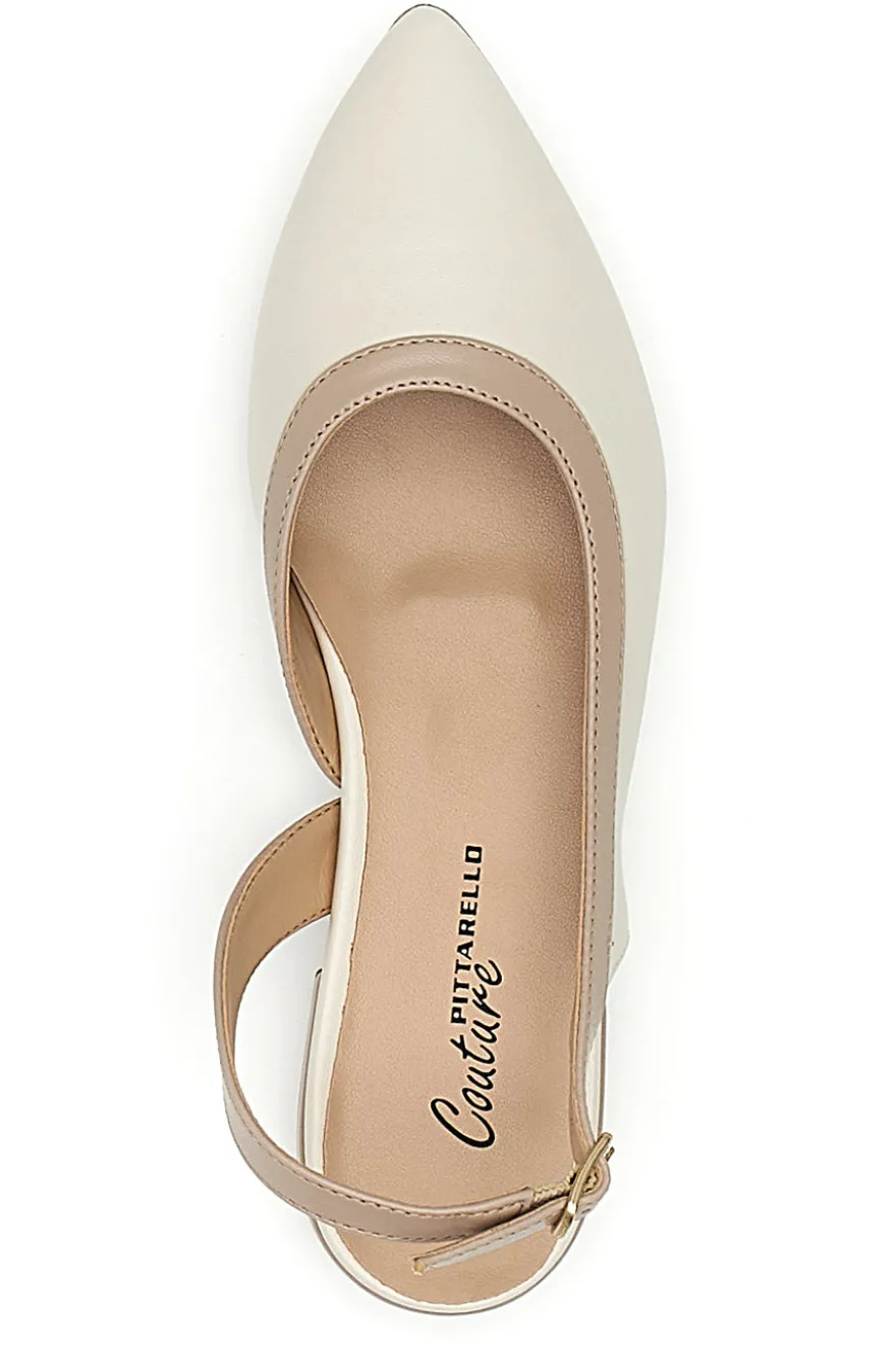 Ballerine Burro e Nude Con Cinturino Slingback Pittarello Couture 6011