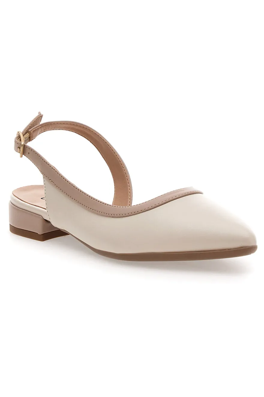 Ballerine Burro e Nude Con Cinturino Slingback Pittarello Couture 6011