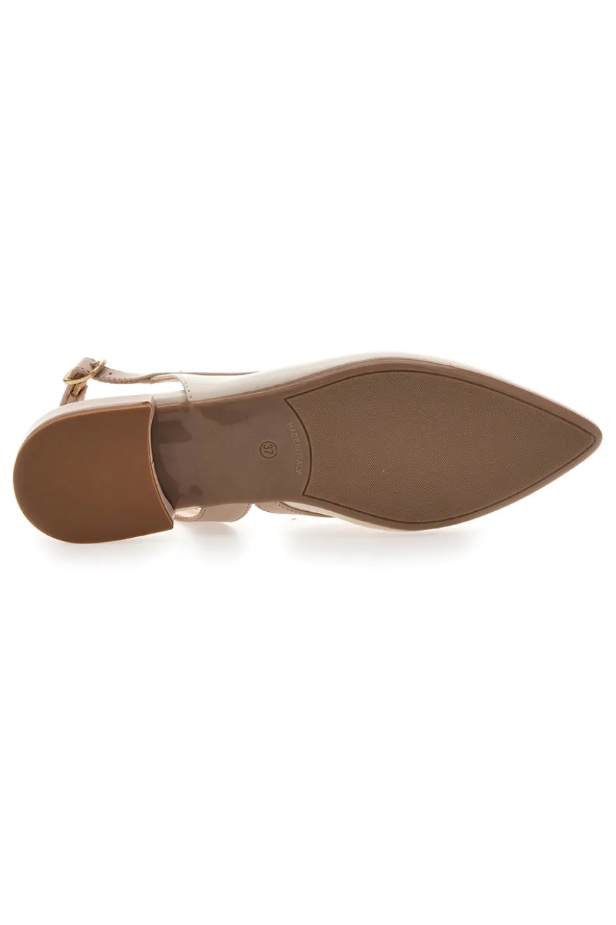Ballerine Burro e Nude Con Cinturino Slingback Pittarello Couture 6011