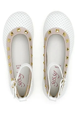 Ballerine con Cinturino Syssy 14512 Bianche