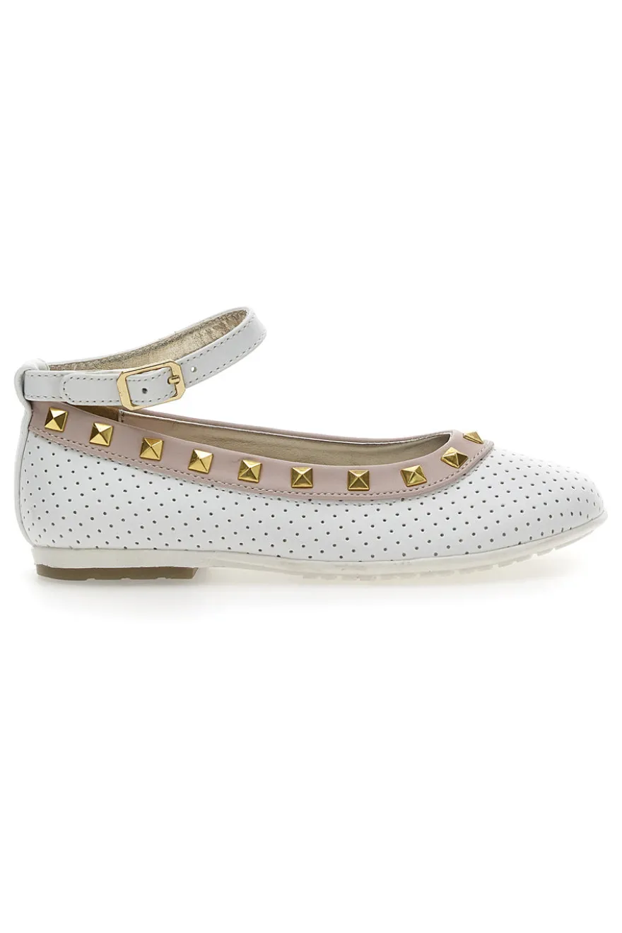 Ballerine con Cinturino Syssy 14512 Bianche