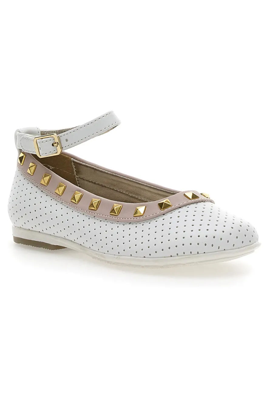 Ballerine con Cinturino Syssy 14512 Bianche