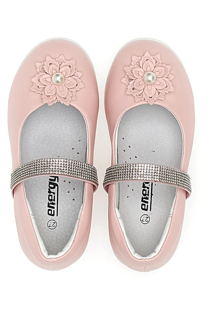 Ballerine con fiore e strass rosa ENERGY E702