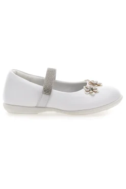 Ballerine con fiori e strass bianche ENERGY E705