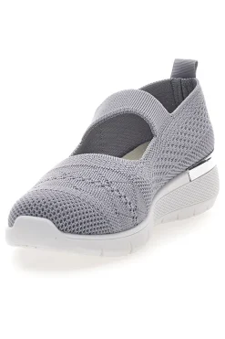 Ballerine da donna grigio in tessuto traforato Me & me TF090236