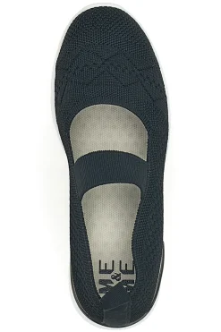 Ballerine da donna nero in tessuto traforato Me & me TF090236