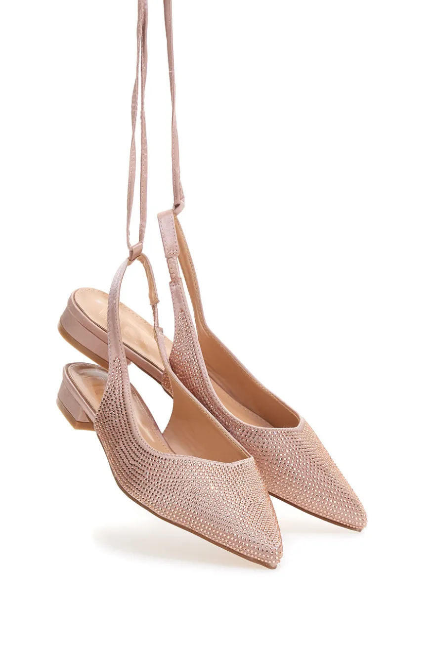 Ballerine Lace-Up Prima Riga 15990 Rosa Strass