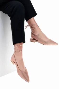 Ballerine Lace-Up Prima Riga 15990 Rosa Strass