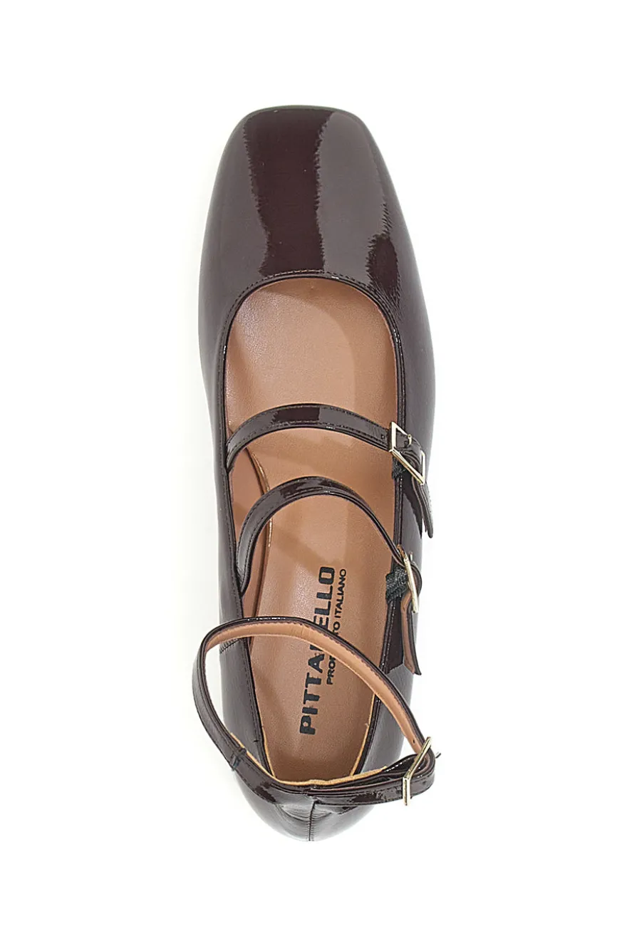 Ballerine Mary Jane Bordeaux Con Tacco Basso Pittarello C156