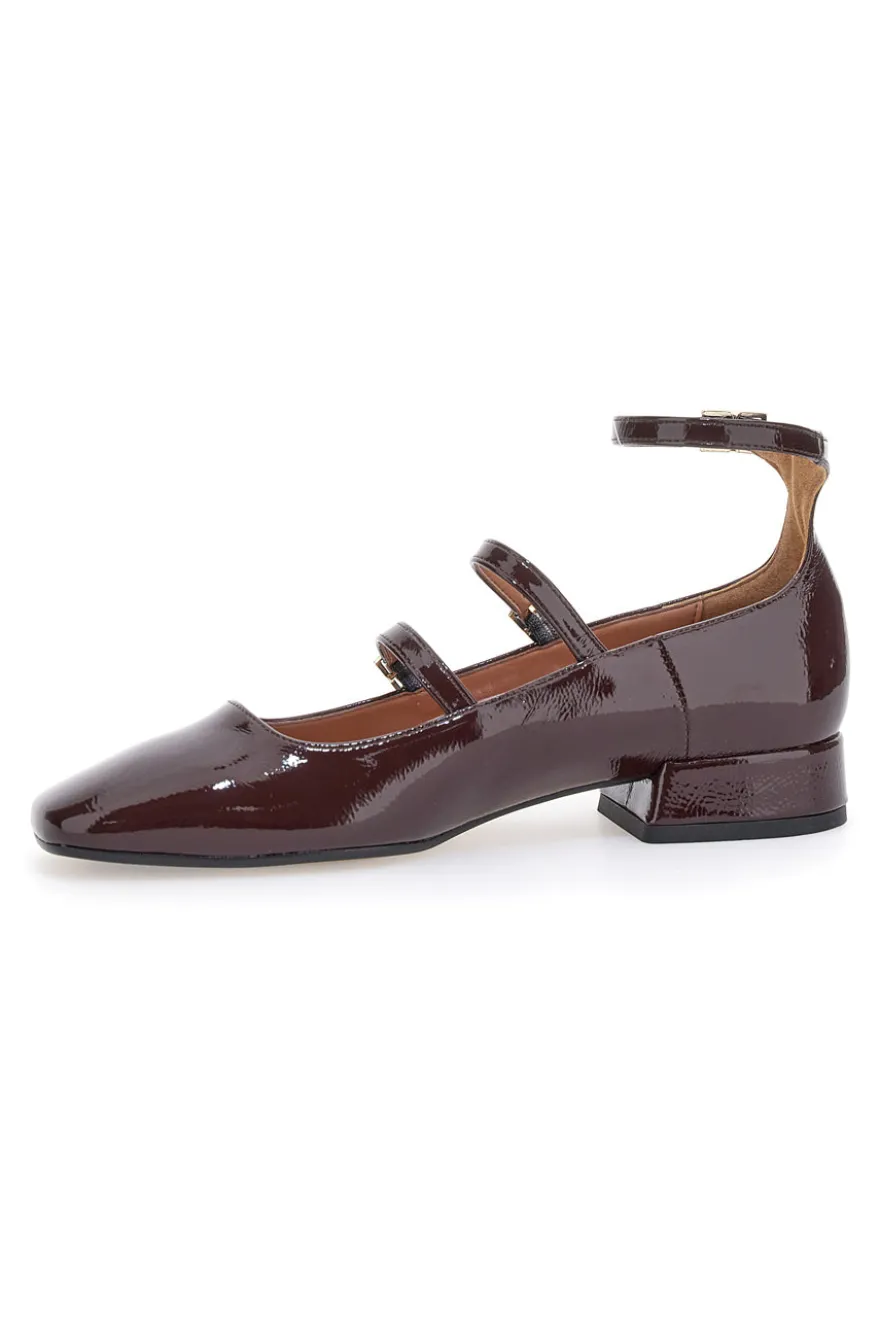 Ballerine Mary Jane Bordeaux Con Tacco Basso Pittarello C156