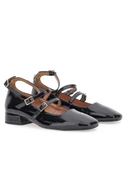 Ballerine Mary Jane Nere Con Tacco Basso Pittarello C156