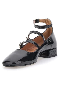 Ballerine Mary Jane Nere Con Tacco Basso Pittarello C156