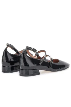 Ballerine Mary Jane Nere Con Tacco Basso Pittarello C156