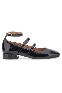 Ballerine Mary Jane Nere Con Tacco Basso Pittarello C156
