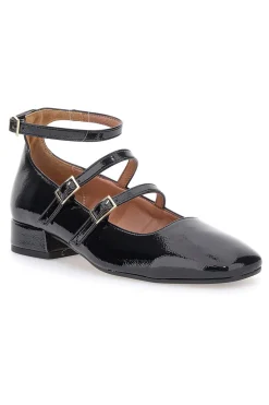 Ballerine Mary Jane Nere Con Tacco Basso Pittarello C156