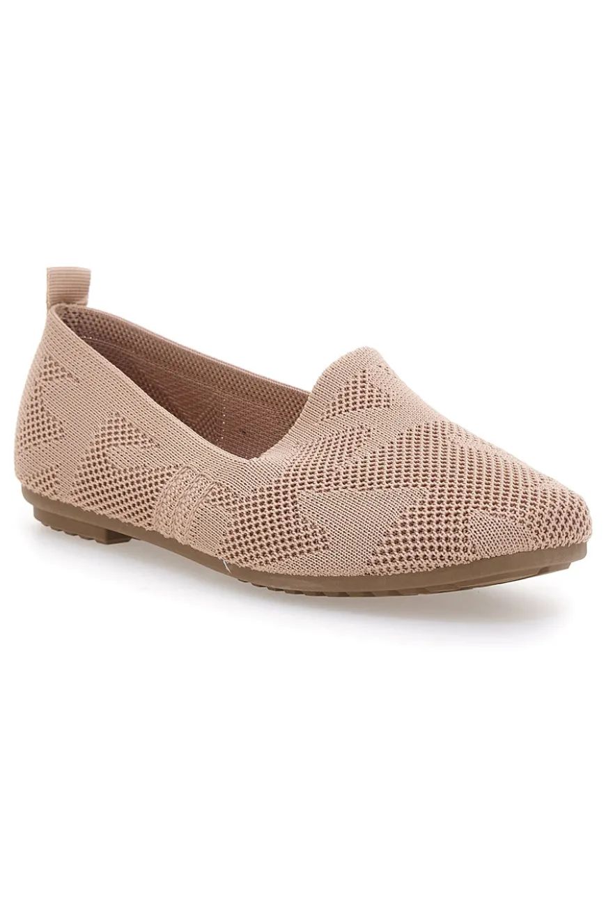 Ballerine Mocassini beige in tessuto con soletta morbida The First PRESZ32