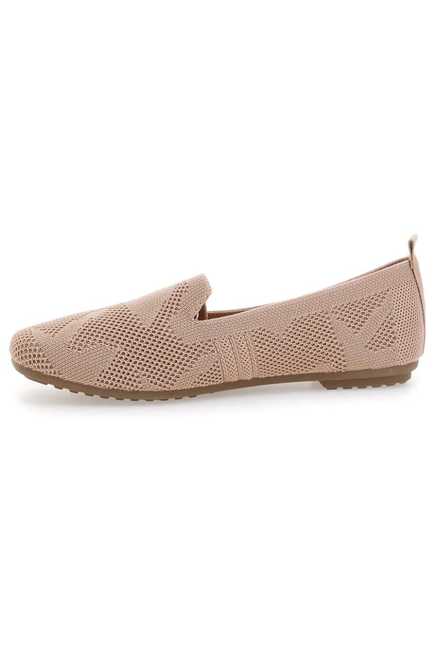 Ballerine Mocassini beige in tessuto con soletta morbida The First PRESZ32