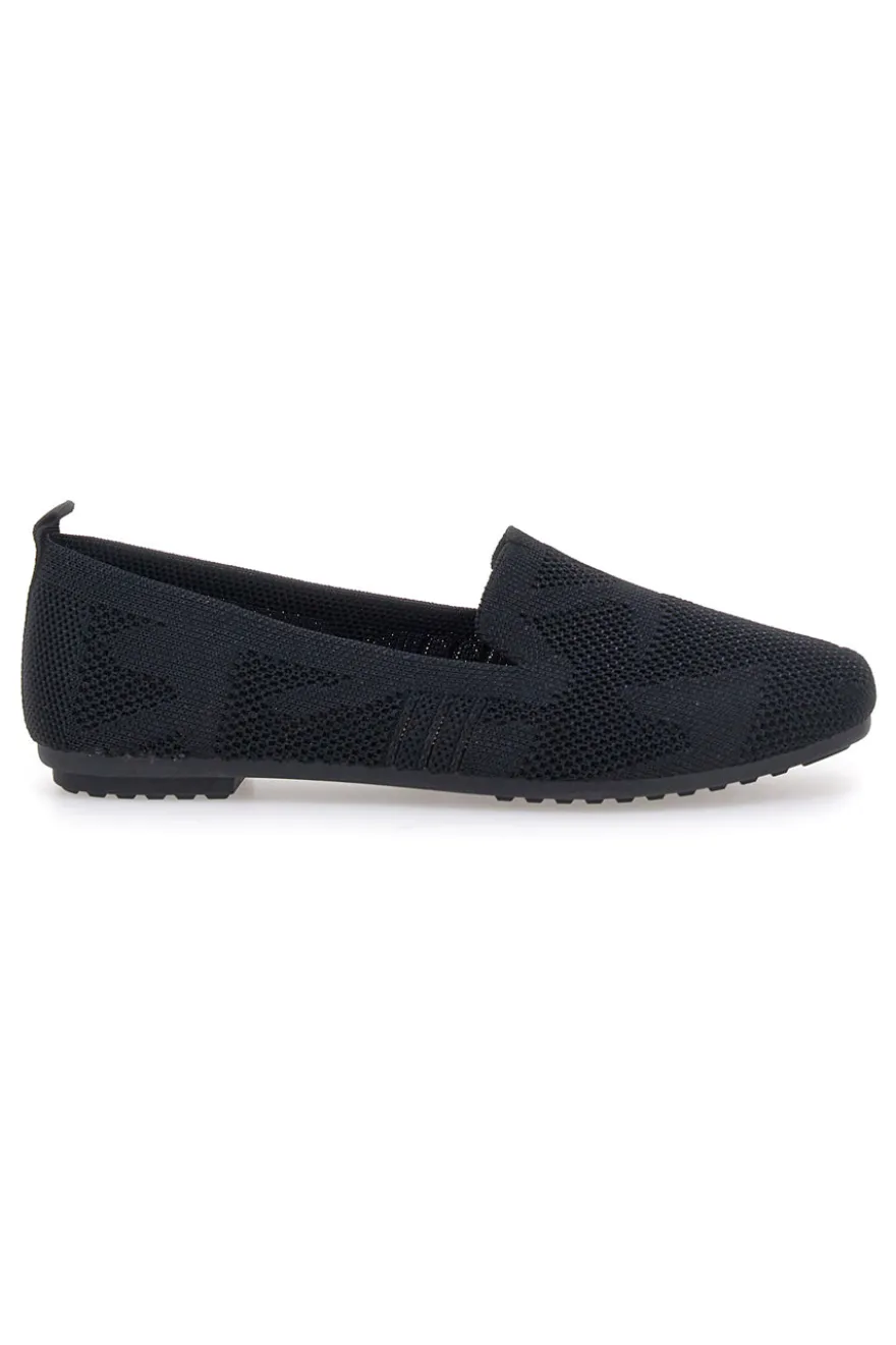 Ballerine Mocassini neri in tessuto con soletta morbida The First PRESZ32