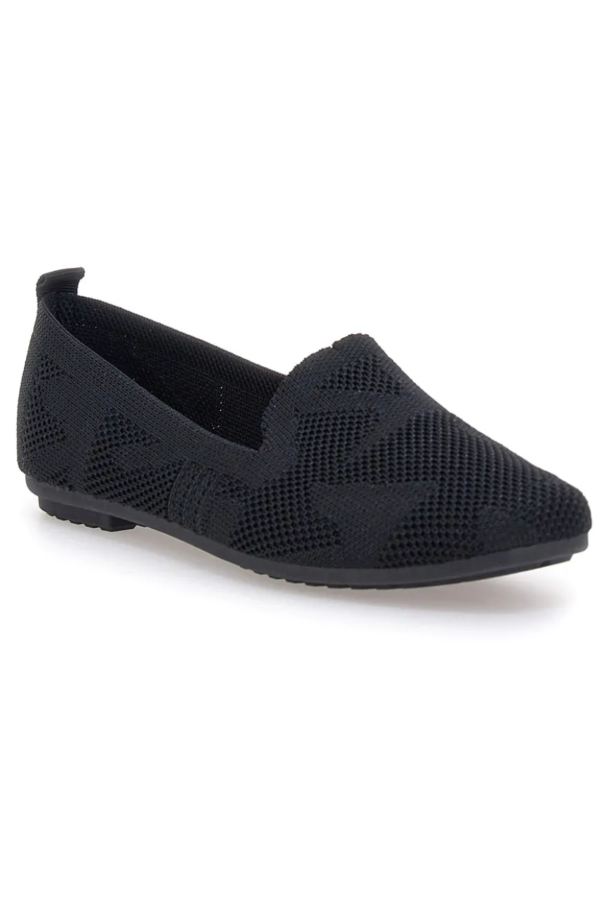 Ballerine Mocassini neri in tessuto con soletta morbida The First PRESZ32