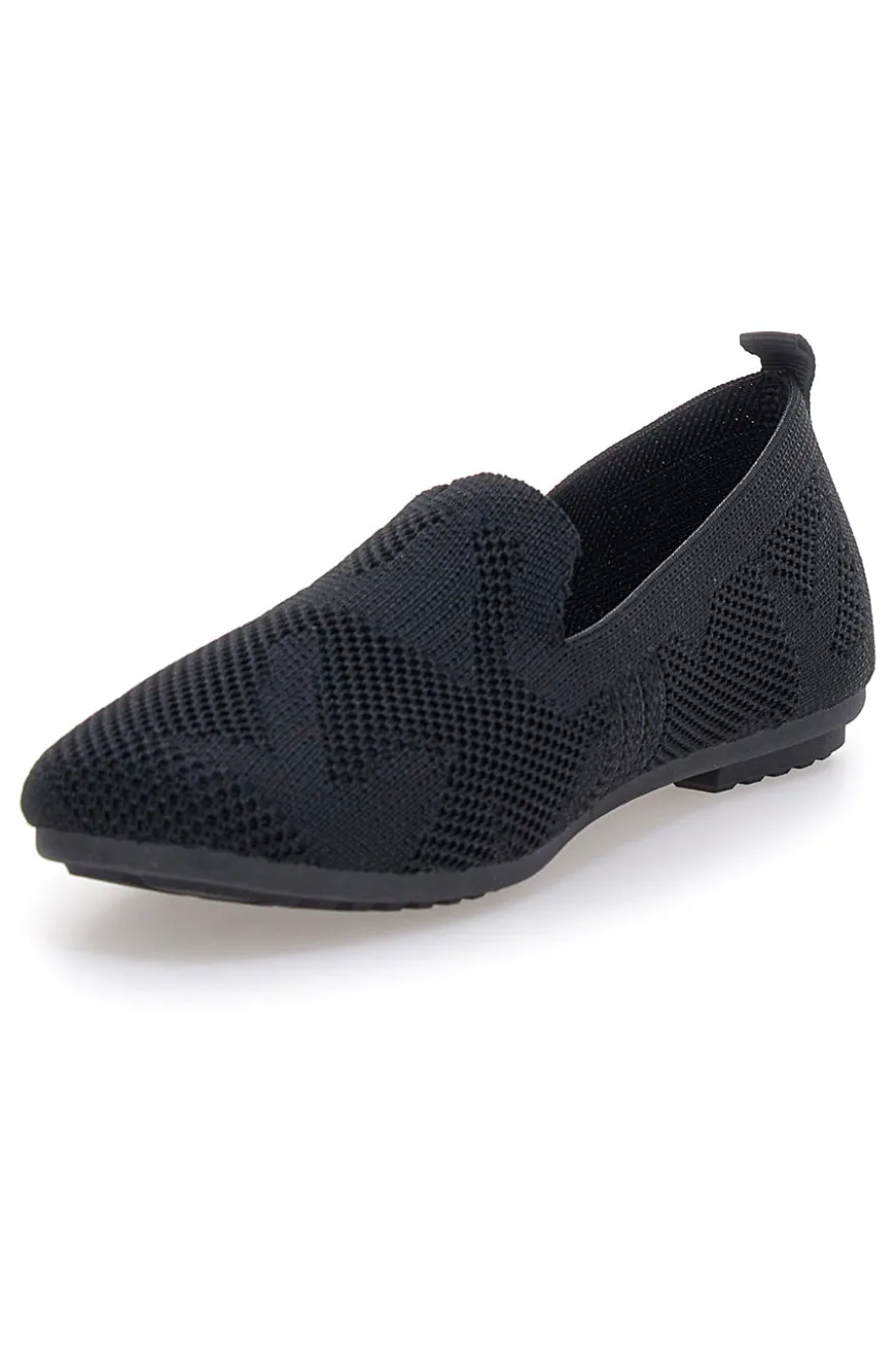 Ballerine Mocassini neri in tessuto con soletta morbida The First PRESZ32