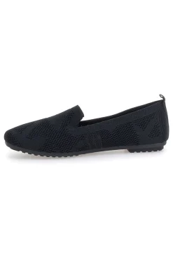 Ballerine Mocassini neri in tessuto con soletta morbida The First PRESZ32