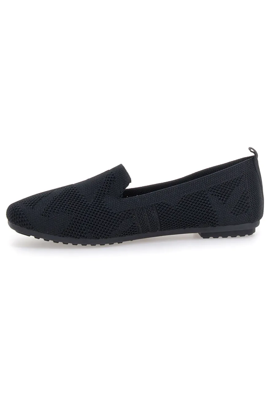 Ballerine Mocassini neri in tessuto con soletta morbida The First PRESZ32