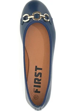 Ballerine Navy con Fibbia Decorativa Oro THE FIRST IDE172