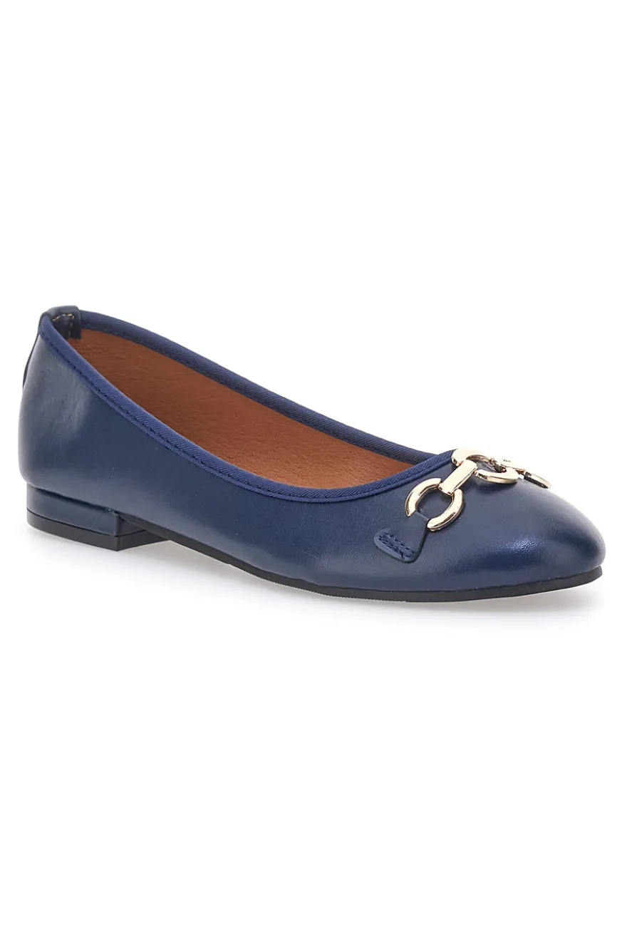 Ballerine Navy con Fibbia Decorativa Oro THE FIRST IDE172