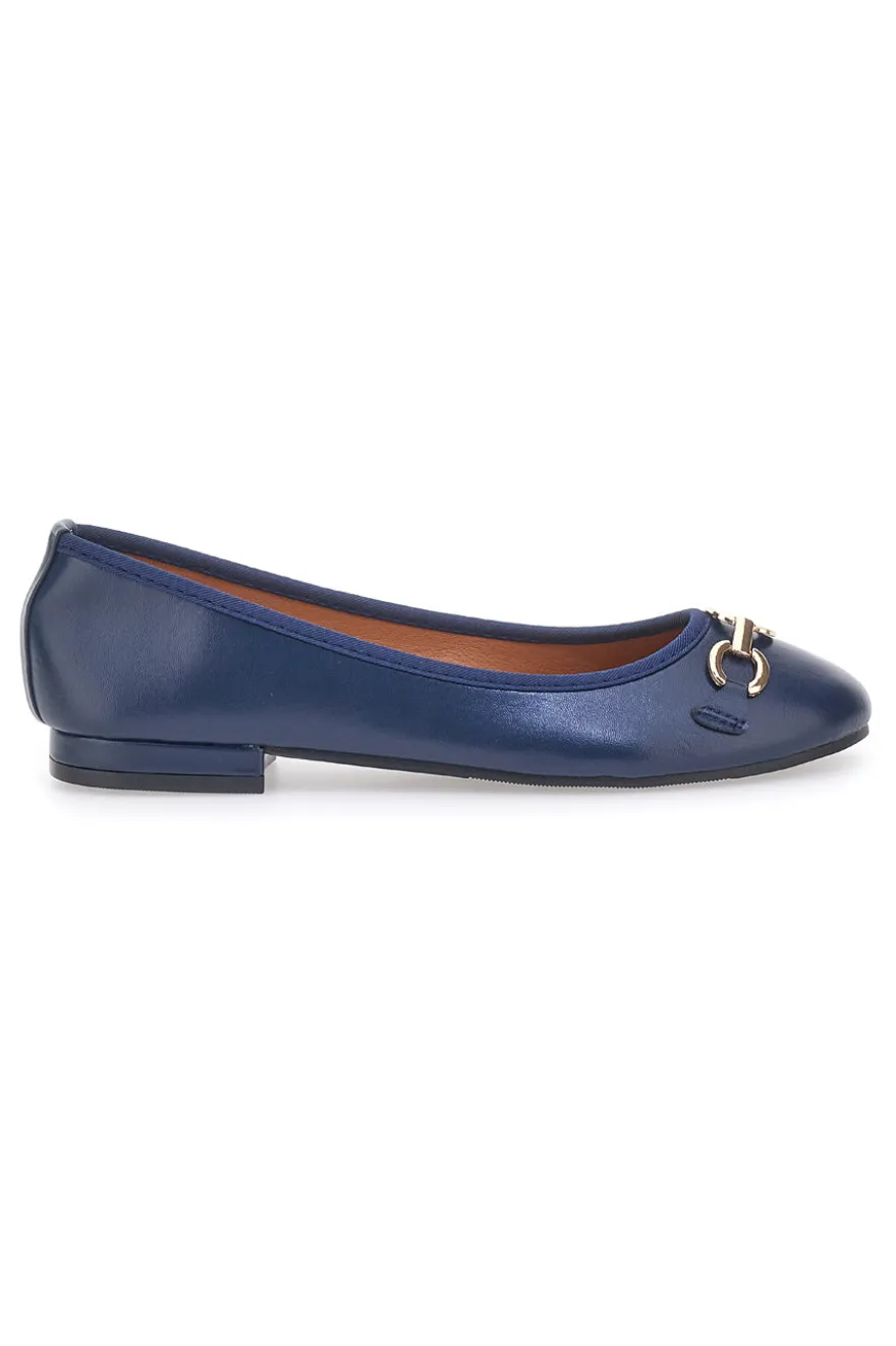 Ballerine Navy con Fibbia Decorativa Oro THE FIRST IDE172