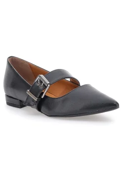 Ballerine nere a punta con cinturino PITTARELLO LOVE 3098