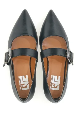 Ballerine nere a punta con cinturino PITTARELLO LOVE 3098