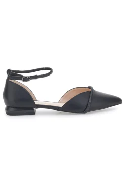 Ballerine Nere a Punta con Strass Neri Mariella Burani 51098