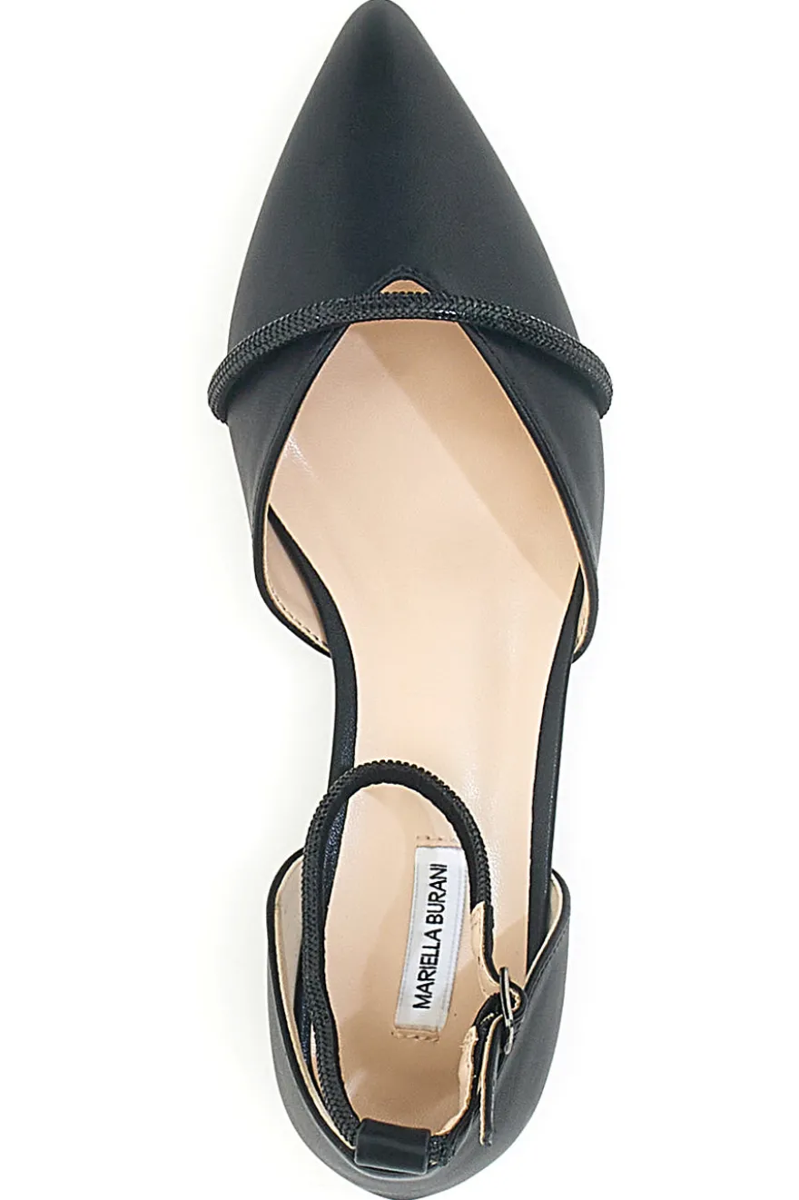 Ballerine Nere a Punta con Strass Neri Mariella Burani 51098