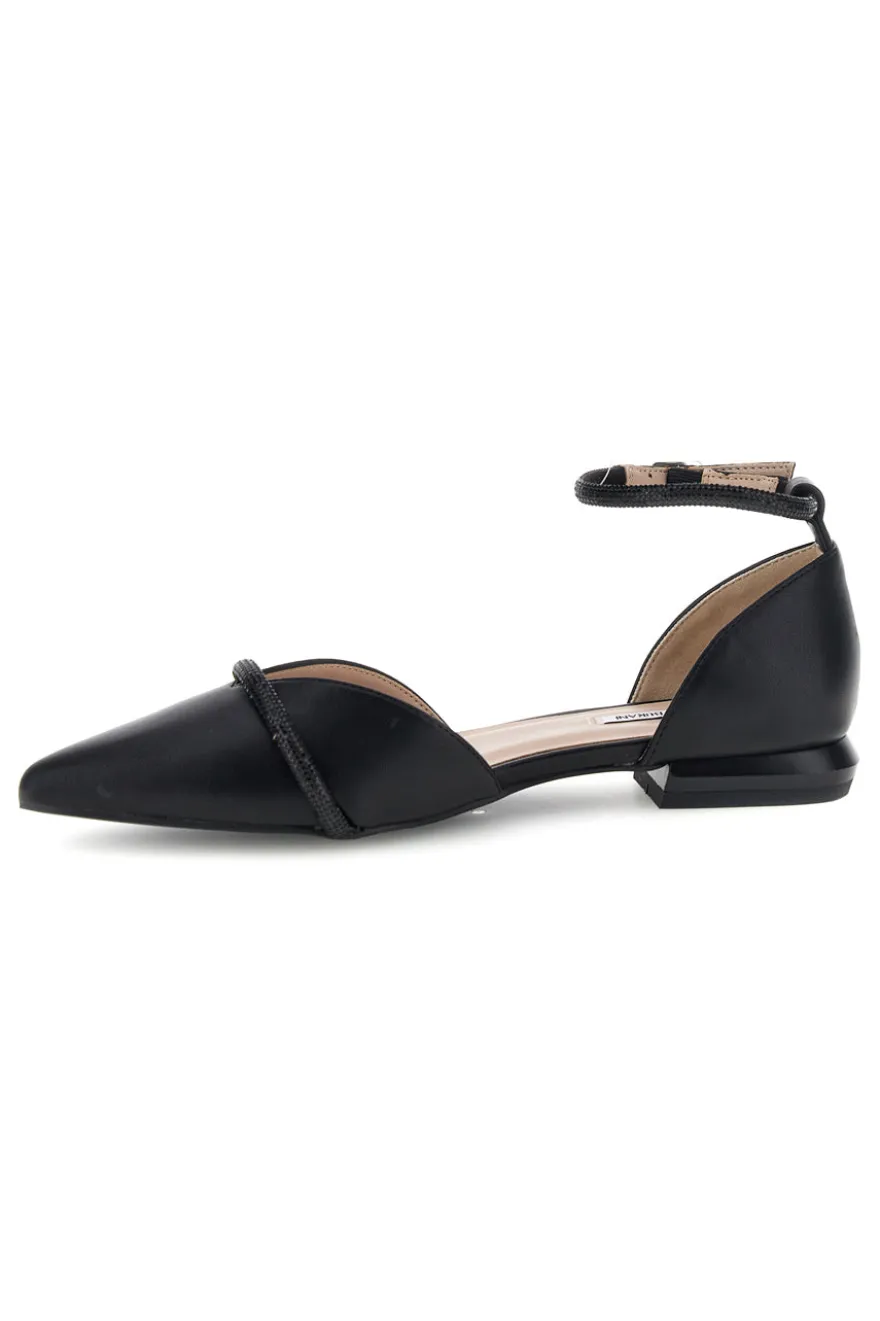 Ballerine nere a punta con cinturino Burani 51098C840