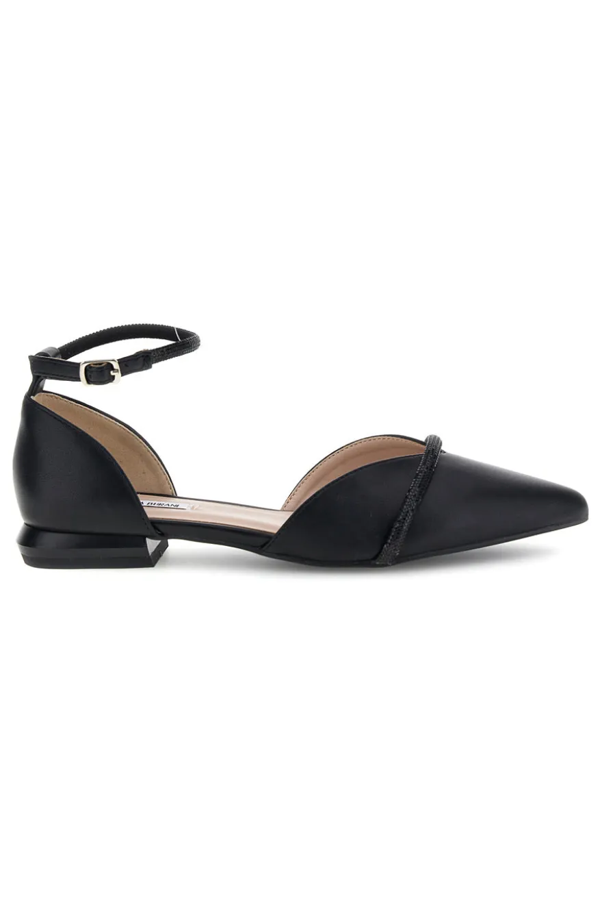 Ballerine nere a punta con cinturino Burani 51098C840