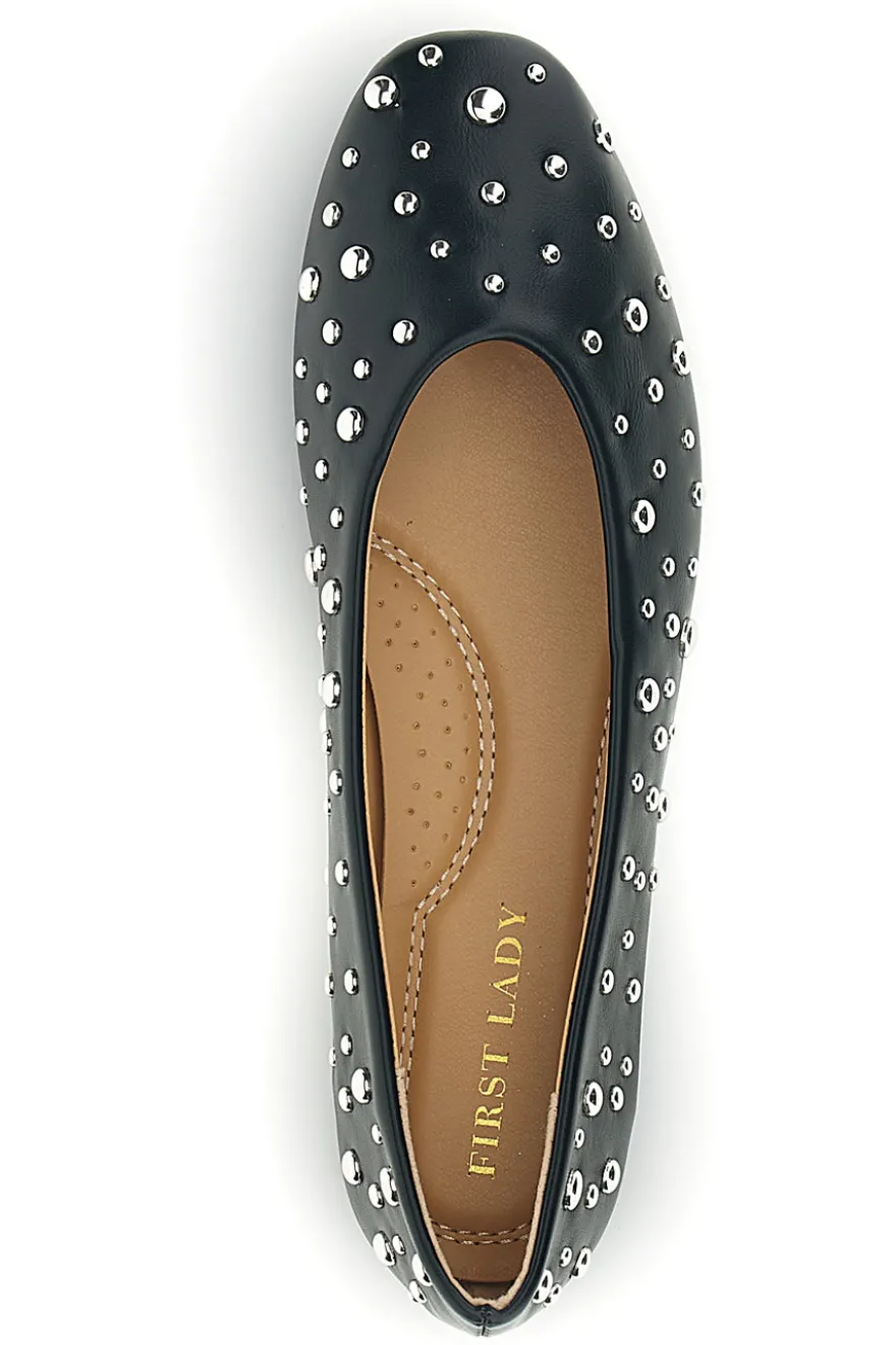 Ballerine nere con borchie First lady P676