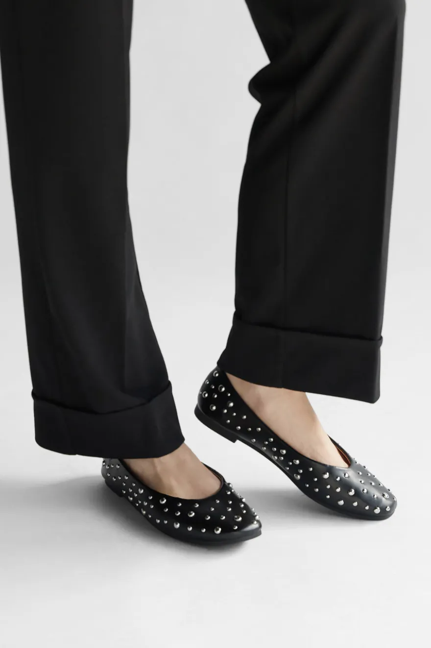 Ballerine nere con borchie First lady P676
