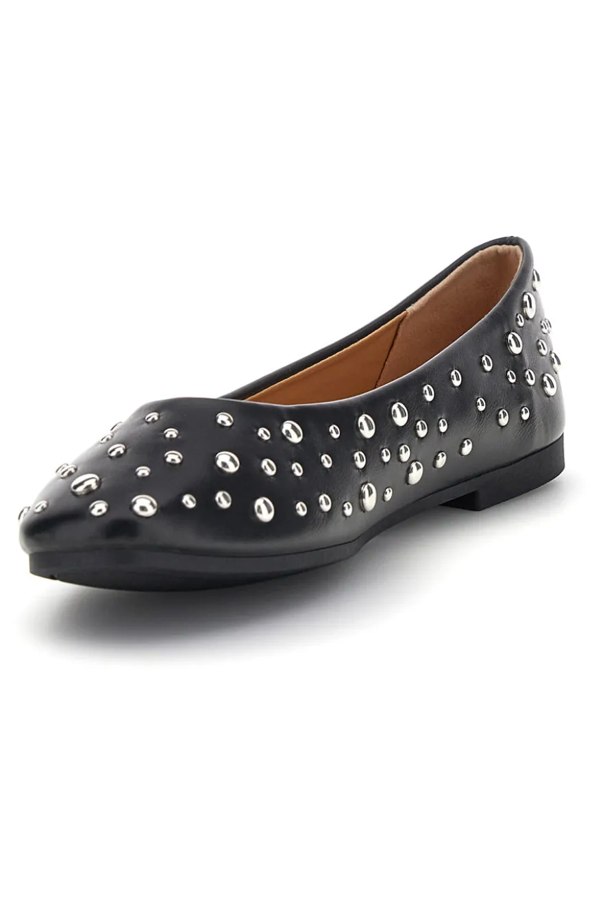 Ballerine nere con borchie First lady P676