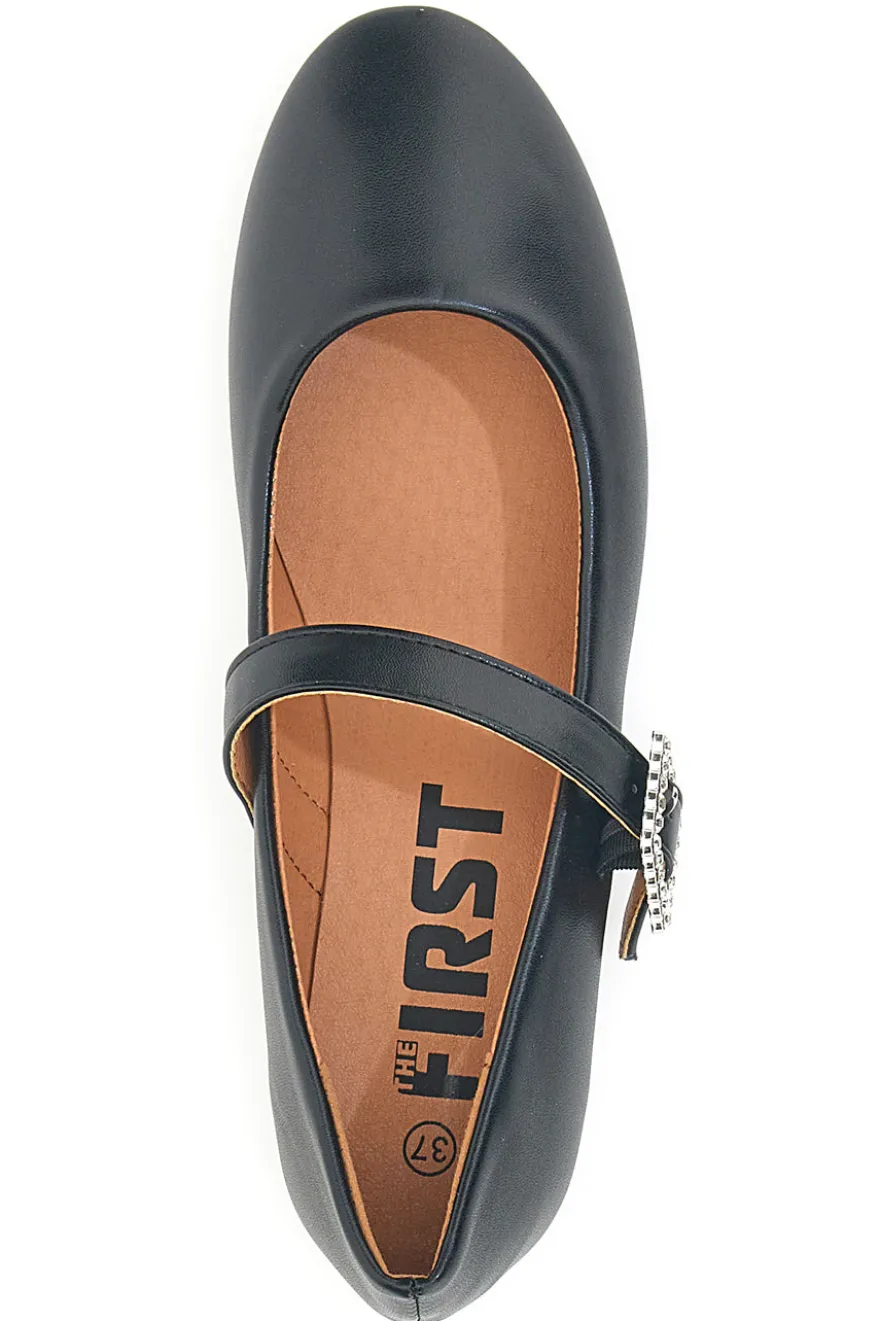 Ballerine nere con cinturino gioiello The First IDEA2285