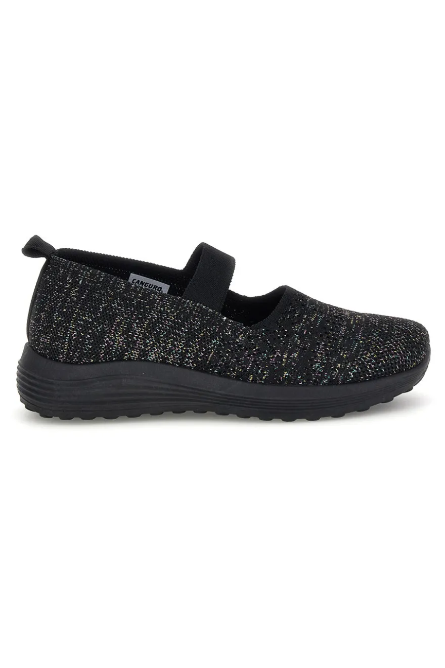 Ballerine nere con fascia elastica Canguro CA1214