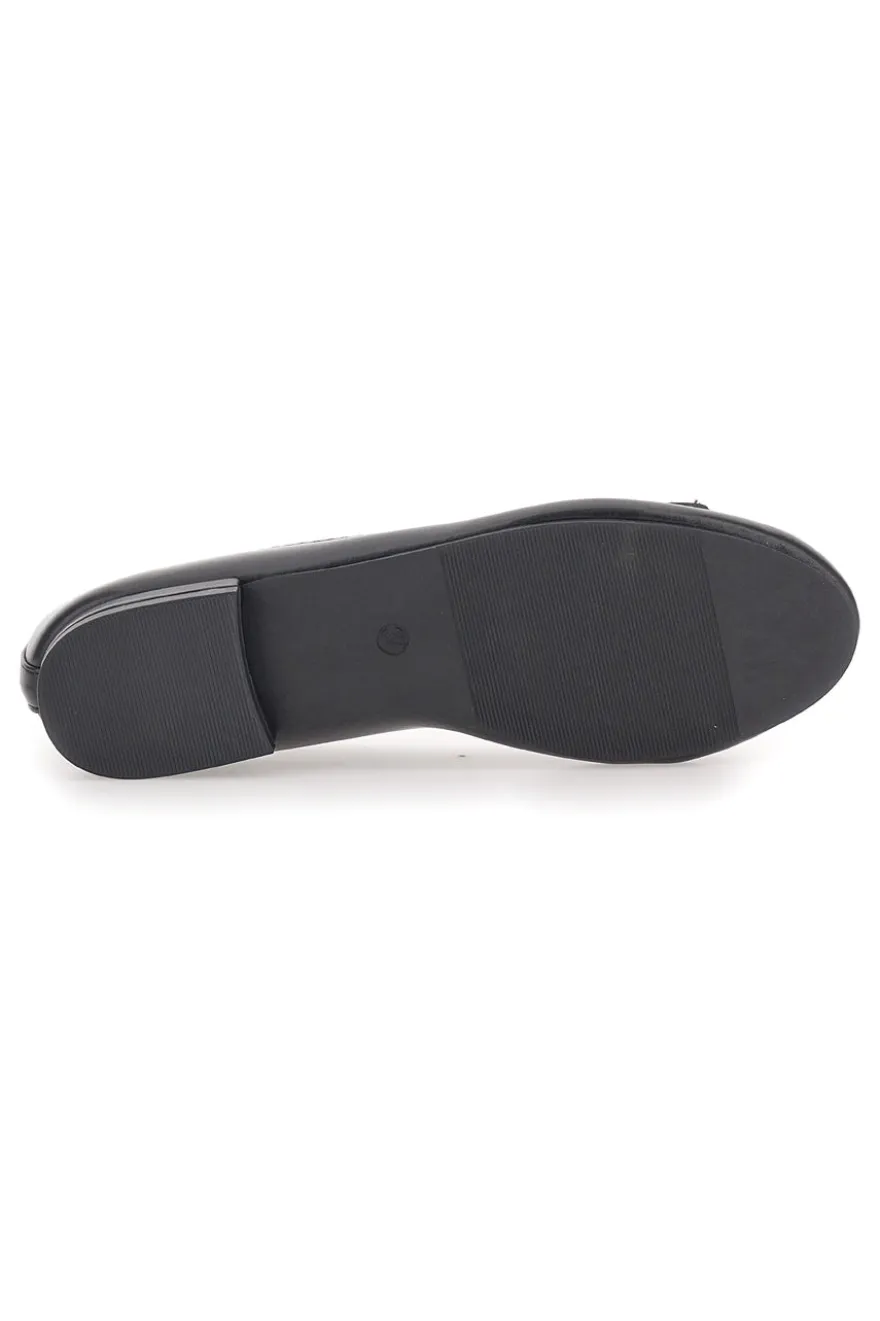Ballerine Nere con Fibbia Decorativa Oro THE FIRST IDE172